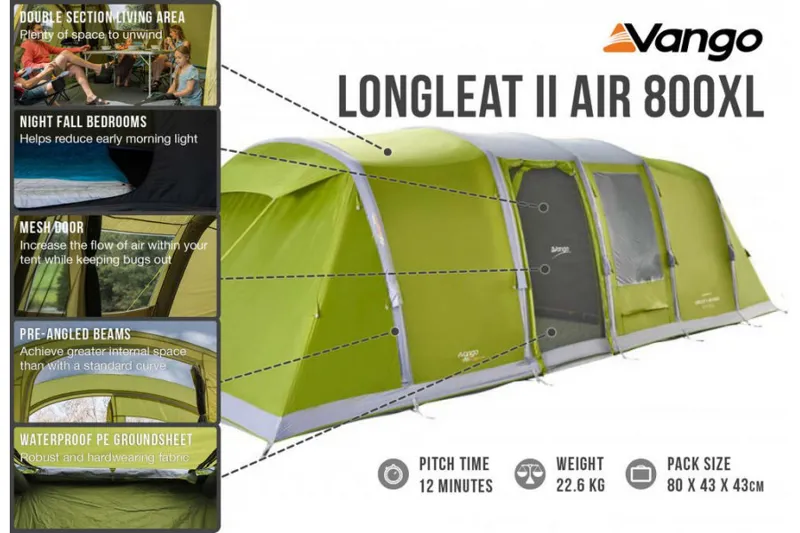 Vango Longleat II Air 800XL in Herbal Green-2